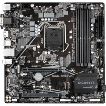 Материнская плата Gigabyte B460M DS3H V2 Soc-1200 Intel H470 4xDDR4 mATX AC`97 8ch(7.1) GbLAN RAID+VGA+DVI+HDMI