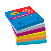 Блок самоклеящийся бумажный 3M Post-it Super Sticky 654-6SSBP Воздух Плюс 7100091464 76x76мм 90лист. ассорти 5цв.в упак. (упак.:6шт)