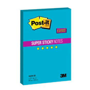 Блок самоклеящийся бумажный 3M Post-it Super Sticky 1623R-SB 7100075704 150х228мм 90лист. синий