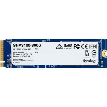 Дисковый массив Synology SSD [SNV3400-800G] SNV3000 Series PCIe 3.0 x4 ,M.2 2280, 800GB, R3100/W550 Mb/s, IOPS 205K/40K, MTBF 1,8M
