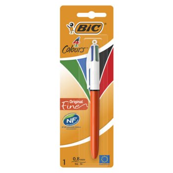 Ручка шариков. автоматическая Bic 4 Colours (802077) синий d=0.32мм ассор. черн. блистер (1шт) 4стерж.