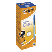 Набор ручек шариков. автоматическая Bic Cristal Clic (8507332) прозрачный d=0.32мм син. черн. кор.карт.