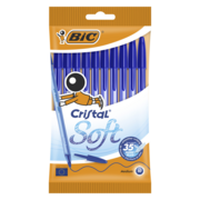 Набор шариковых ручек Bic CRISTAL SOFT (918532) 0.35мм прозрачный синие чернила пакет (10шт)