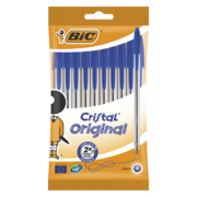 Набор шариковых ручек Bic CRISTAL (830863) 0.32мм прозрачный синие чернила пакет (10шт)