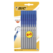 Набор ручек шариков. Bic Round Stic Exact (932862) d=0.28мм син. черн. блистер (8шт) 1стерж. резин. манжета