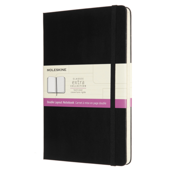 Блокнот Moleskine CLASSIC DOUBLE NB313HBK Large 130х210мм 240стр. линейка/нелинованный твердая обложка черный