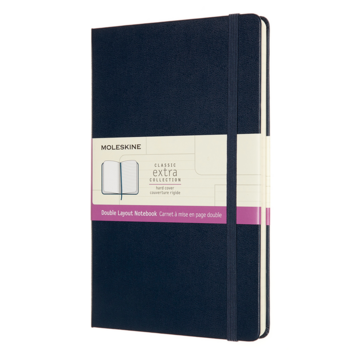 Блокнот Moleskine CLASSIC DOUBLE NB313HB20 Large 130х210мм 240стр. линейка/нелинованный твердая обложка синий