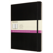 Блокнот Moleskine CLASSIC DOUBLE NB413HBK XLarge 190х250мм 192стр. линейка/нелинованный твердая обложка черный