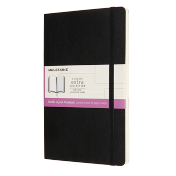 Блокнот Moleskine CLASSIC SOFT DOUBLE NB313SBK Large 130х210мм 192стр. линейка/нелинованный мягкая обложка черный