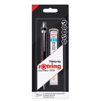 Карандаш механический Rotring TIKKY 1904816 0.7мм HB ластик запасные стержни черный