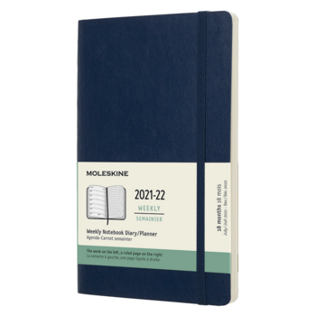 Еженедельник Moleskine ACADEMIC SOFT WKNT Large 130х210мм датир.18мес 208стр. мягкая обложка синий