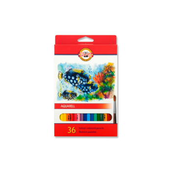 Карандаши цветные акварельные Koh-I-Noor Fish 3719 3719036004KSRU шестигранные дерево 36цв. карт.кор.