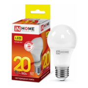 Лампа светодиодная Inhome LED-A60-VC 20Вт цок.:E27 груша 220B 3000K св.свеч.бел.теп. A60 (упак.:10шт)