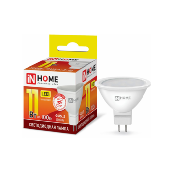 Лампа светодиодная Inhome LED-JCDR-VC 11Вт цок.:GU5.3 рефлектор 220B 3000K св.свеч.бел.теп. (упак.:10шт)