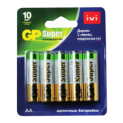 Батарея GP Super Alkaline 15A/IVI-2CR10 AA (10шт) блистер