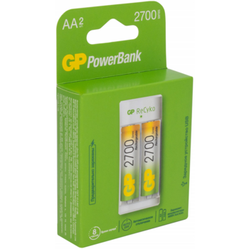 Аккумулятор + зарядное устройство GP PowerBank E211270AAHC-2CRB2 AA NiMH 2700mAh (2шт) коробка