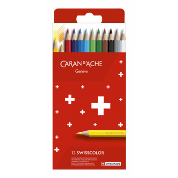 Карандаши цветные Carandache 1284.812 Swisscolor шестигранные дерево d=2.8мм коробка/европод. (12шт)