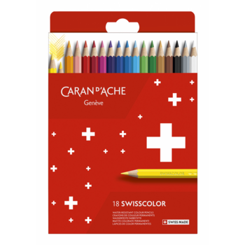 Карандаши цветные Carandache 1284.818 Swisscolor шестигранные дерево d=2.8мм коробка/европод. (18шт)