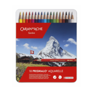 Карандаши цветные акварельные Carandache 999.318 Prismalo шестигранные дерево d=2.95мм мет.кор. (18шт)