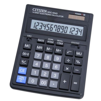 Калькулятор бухгалтерский Citizen SDC-554S {черный, 14 разрядный}