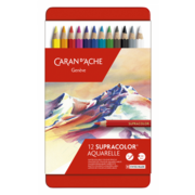 Карандаши цветные Carandache 3888.312 Supracolor шестигранные дерево d=3.8мм мет.кор. (12шт)