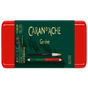 Карандаши цветные Carandache Bicolor CC0999.121 Prismalo шестигранные дерево d=2.95мм двухсторонний мет.кор. (12шт)