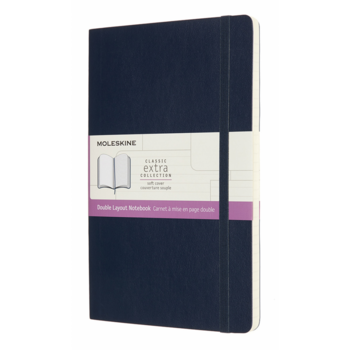 Блокнот Moleskine CLASSIC SOFT DOUBLE NB313SB20 Large 130х210мм 192стр. линейка/нелинованный мягкая обложка синий