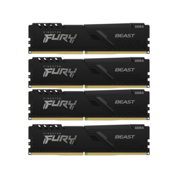Память оперативная Память оперативная/ Kingston 64GB 3600MT/s DDR4 CL18 DIMM (Kit of 4) FURY Beast Black