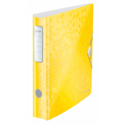 Папка-регистратор Leitz Active WOW 11070016 A4 65мм лам.карт. желтый без. окант. вместимость 350 листов накл.на кор.