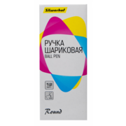 Ручка шариков. Silwerhof Round d=1мм син. черн. одноразовая ручка линия 0.7мм кругл. прозр.корпус