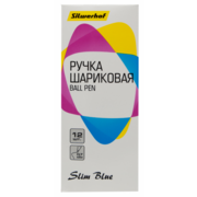 Ручка шариков. Silwerhof Slim Blue d=0.7мм син. черн. сменный стержень линия 0.5мм прозр.корпус