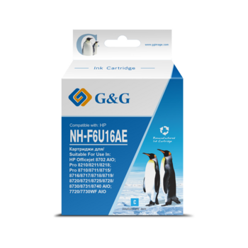 Картридж струйный G&G NH-F6U16AE F6U16AE голубой (26мл) для HP OJ Pro 7740/8210/8218/8710/8715