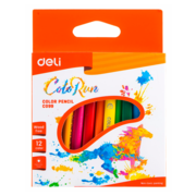 Карандаши цв. Deli EC09900 ColoRun трехгран. пластик 12цв. коробка/европод. (12шт)