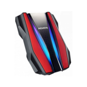 Внешний жесткий диск Внешний жесткий диск/ Portable HDD 1TB ADATA HD770G (Red), USB 3.2 Gen1, IP68, RGB lighting, 139x98x26mm, 270g /3 года/
