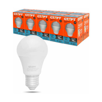 Лампа светодиодная Старт ECO LEDGLSE2710W65 10Вт цок.:E27 груша 220B 6500K св.свеч.бел.хол. A60 (упак.:10шт) (14025)