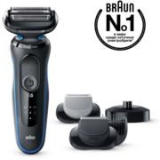 Бритва сетчатая Braun Series 5 50-B4650cs реж.эл.:3 питан.:аккум. черный/синий