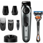 Триммер Braun BT7240 + Бритва Gillette + 2 кас черный/серебристый (насадок в компл:4шт)