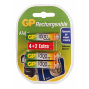 Аккумулятор GP Rechargeable 100AAAHC4/2 AAA NiMH 1000mAh (6шт) блистер