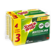 Губка для мытья посуды 3M Scotch-Brite HD-N-7090-4 Стандарт желтый (упак: 4шт) (7100092297)