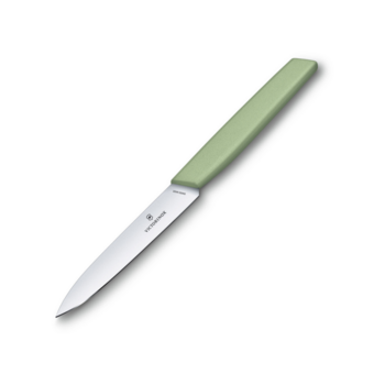 Нож кухонный Victorinox Swiss Modern (6.9006.1042) стальной универсальный лезв.100мм прямая заточка зеленый