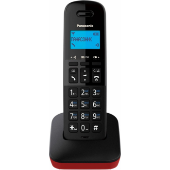 Беспроводной телефон DECT Panasonic Беспроводной телефон DECT Panasonic/ Монохромный, АОН, черный/красный