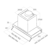 Вытяжка встраиваемая Elica Boxin LX/BL MAT/A/90 черный управление: поворотный переключатель (1 мотор)