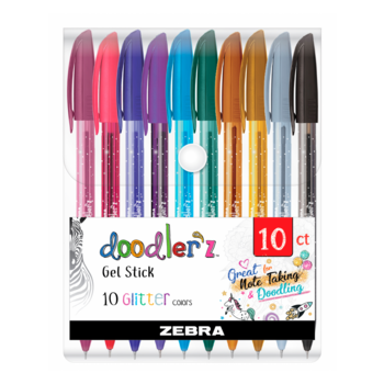 Набор ручек гелев. Zebra doodler`z (2619) ассорти d=1мм ассор. черн. (10шт)