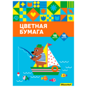 Бумага цветная Silwerhof ассорти одност. 16л. 16цв. A4 Рыбалка 50г/м2 обл.бум.офсет скрепка (упак.:50шт)