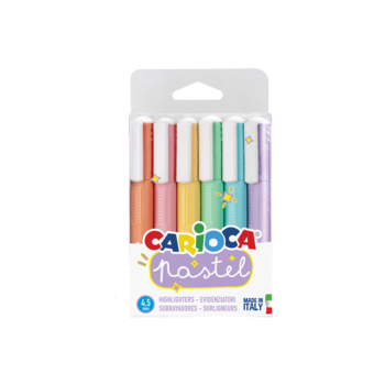 Набор текстовыделителей Carioca Pastel 43033 1-5мм 6цв. пвх с европодвесом