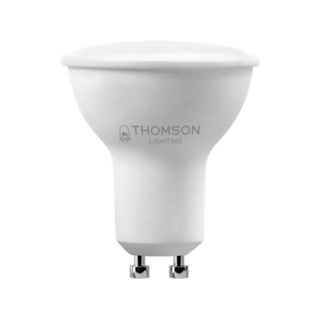 Лампа светодиодная Thomson TH-B2055 10Вт цок.:GU10 полусф. 220B 3000K св.свеч.бел.теп. MR16 (упак.:1шт)