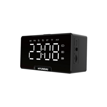 Будильник Hyundai H-RCL400 черный LED подсв:белая часы:цифровые без радио