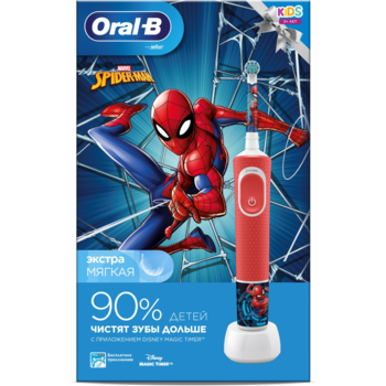 Зубная щетка электрическая Oral-B Kids Spiderman красный