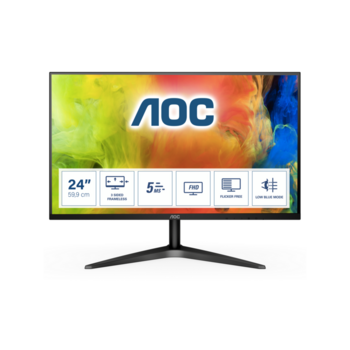 Монитор LCD 23.6'' [16:9] 1920х1080(FHD) MVA, nonGLARE, 60 Hz, 250 cd/m2, H178°/V178°, 3000:1, 20М:1, 16.7M, 5ms, VGA, HDMI, Tilt, 3Y, Black