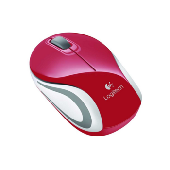 Мышь беспроводная Logitech M187 Mini Mouse, Red (красная, оптическая, 1000dpi, 2.4 GHz/USB-ресивер, сверхпортативная)